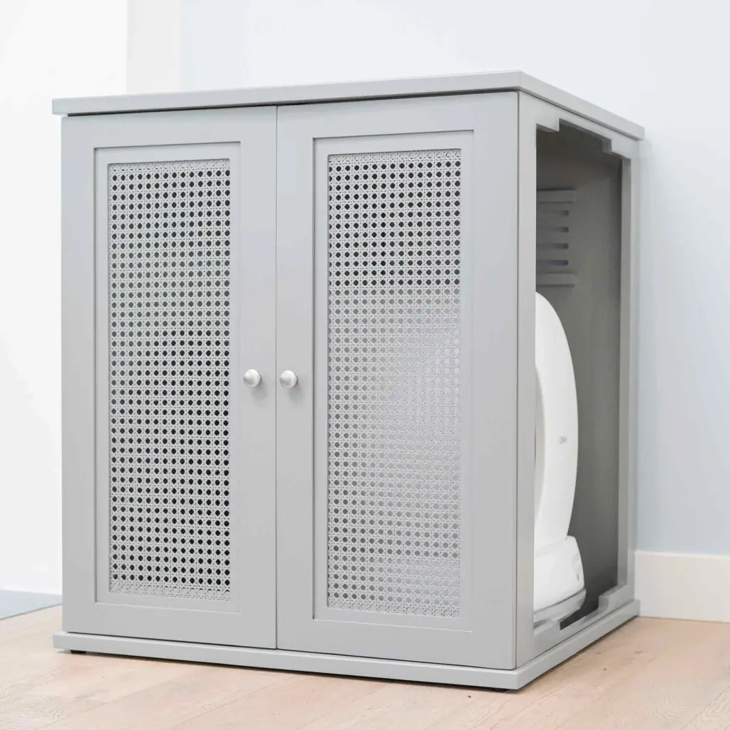 Refined Self Cleaning Litter Box - Smoke Cane Weave